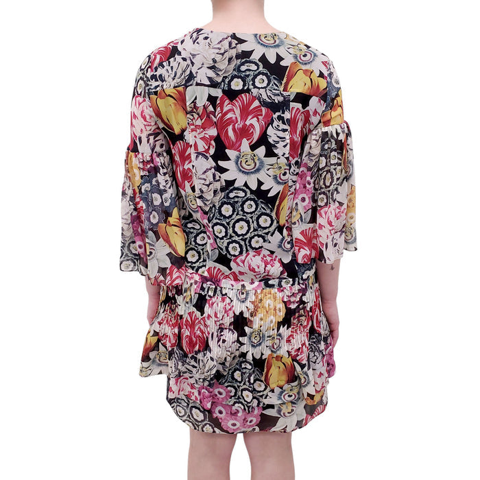 BURBERRY MULTICOLOURED FLORAL DRESS - SIZE US 4