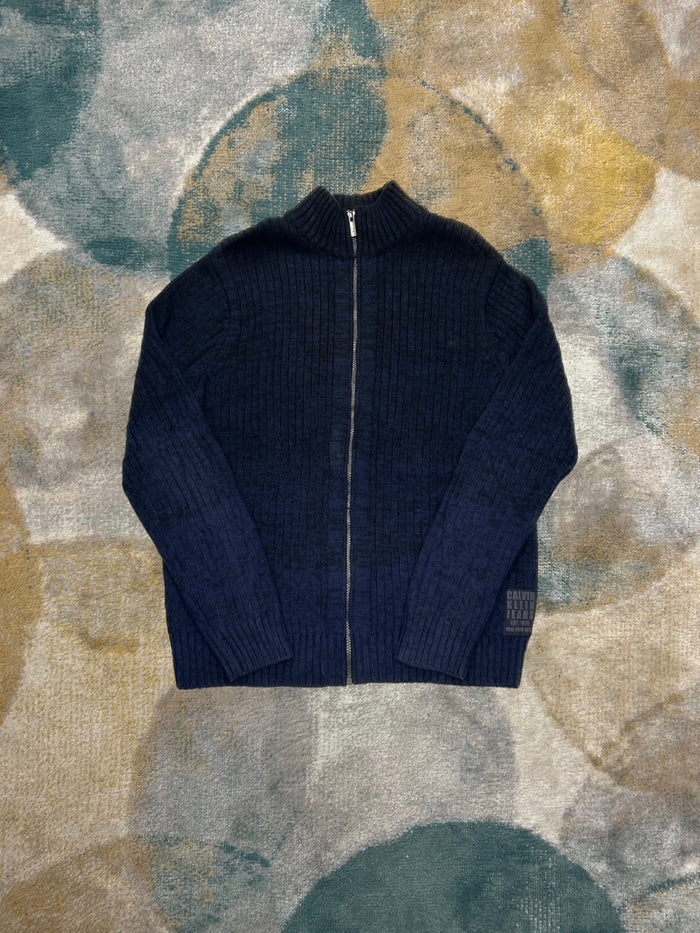 Calvin Klein Dark Blue Heavy Knit Jacket