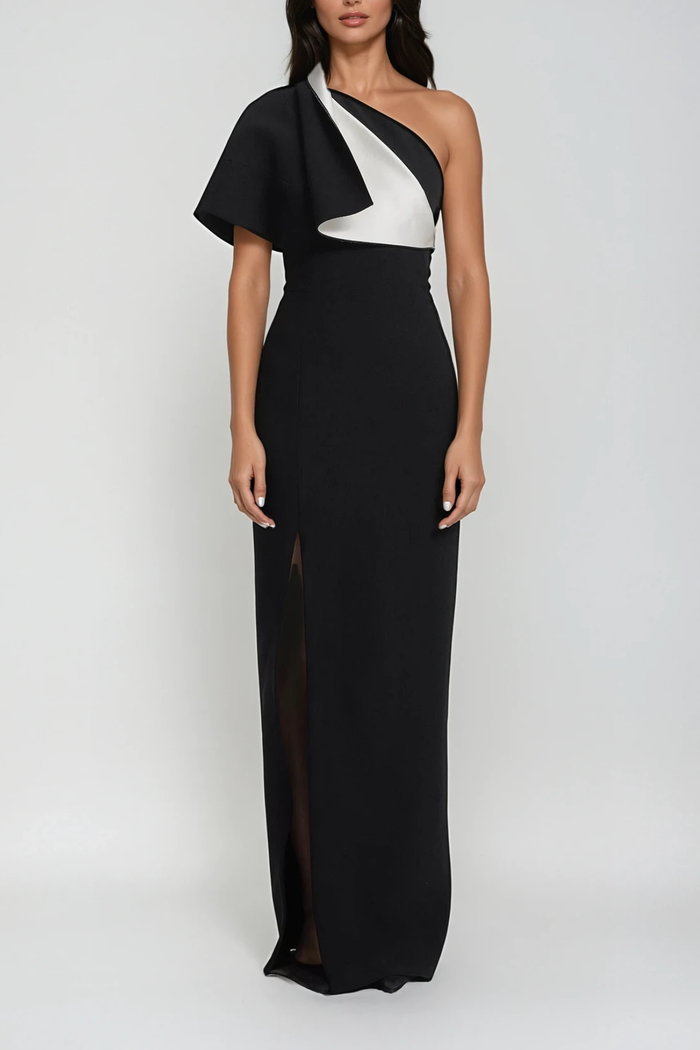 Candidus One Shoulder Asymmetric Maxi Dress