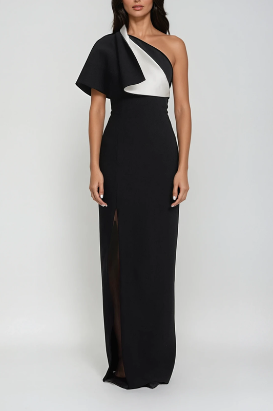 Candidus One Shoulder Asymmetric Maxi Dress