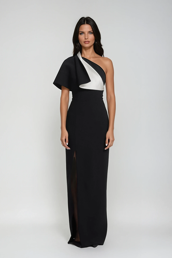 Candidus One Shoulder Asymmetric Maxi Dress