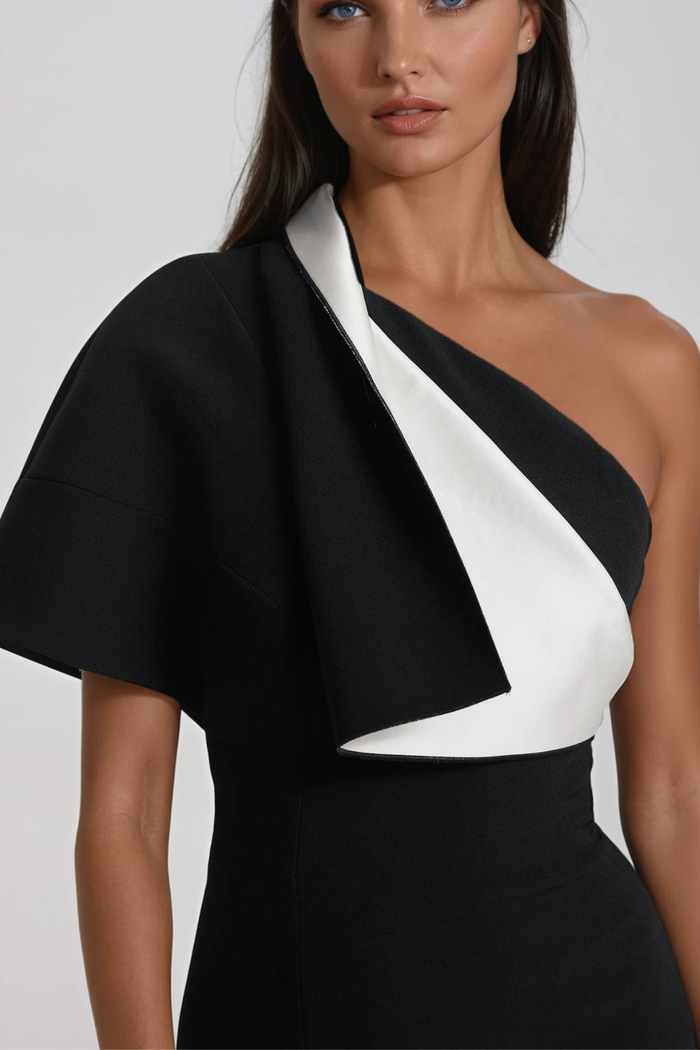 Candidus One Shoulder Asymmetric Maxi Dress