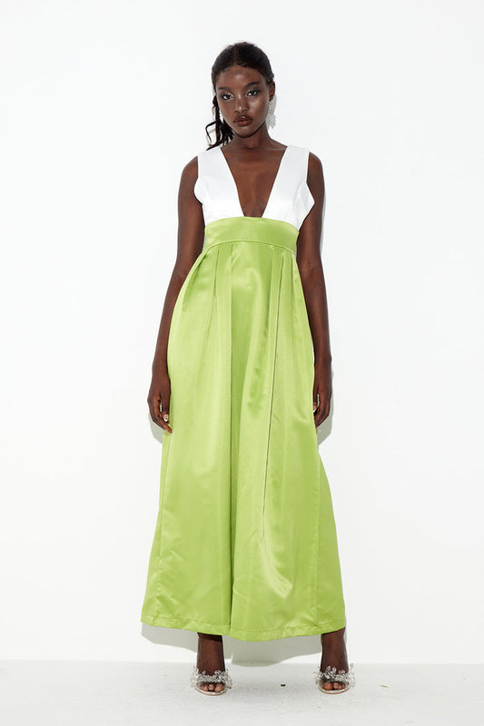 Candis Plunge Satin Maxi Dress