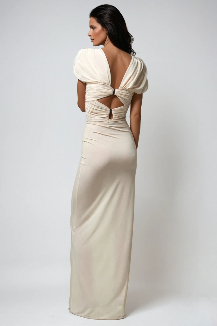 Carmelo Flower Ruch Cutout Skirt Set