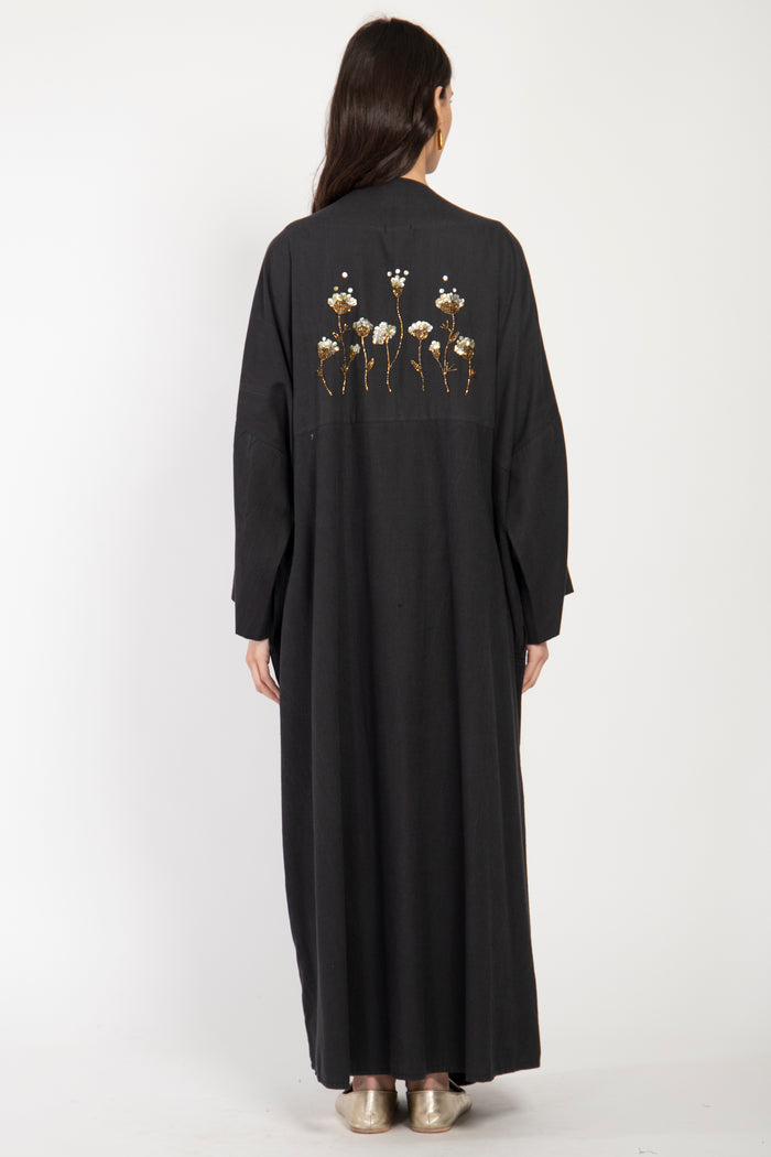 Carthage Hand Embroidered Black Abaya