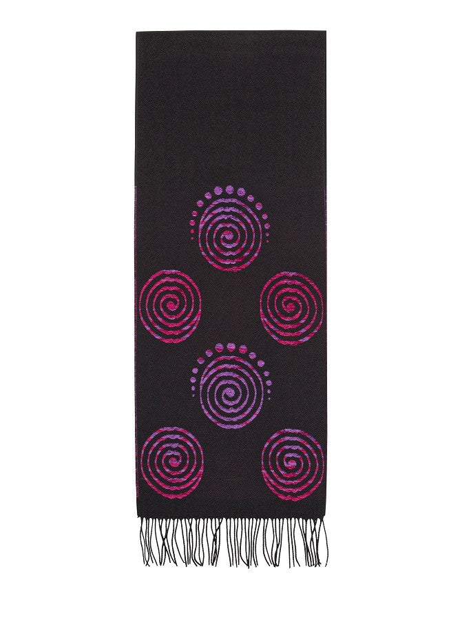 Celtic Spiral Scarf - Black & Fuchsia #color_black-fuchsia