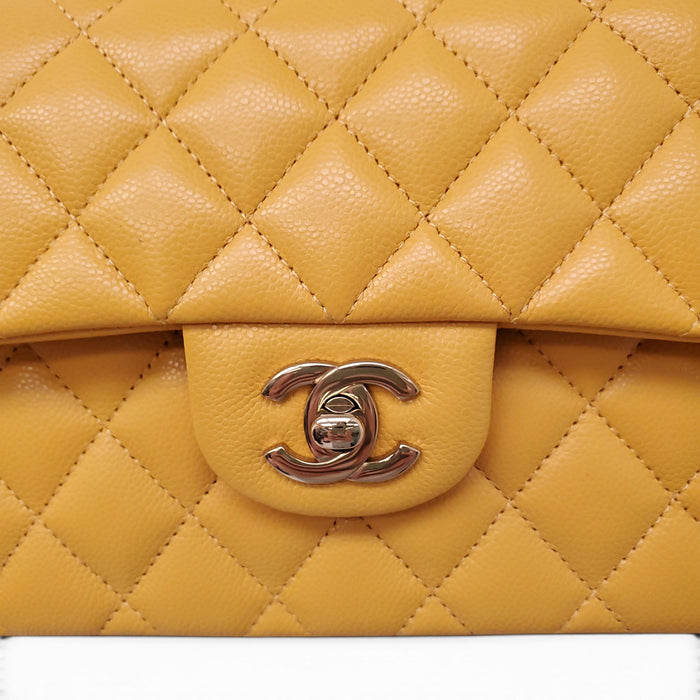 CHANEL MARIGOLD CAVIAR LEATHER CLASSIC DOUBLE FLAP BAG