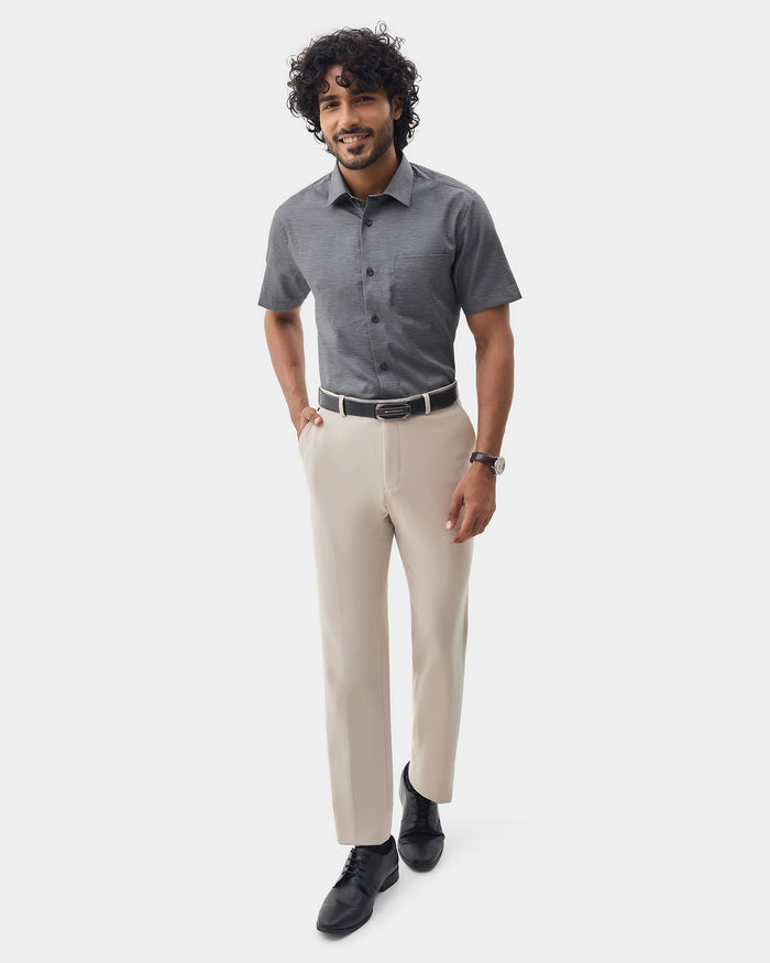 Charcoal Grey Printed Shirt - Montero