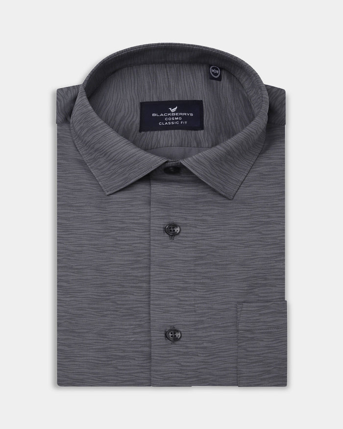 Charcoal Grey Printed Shirt - Montero