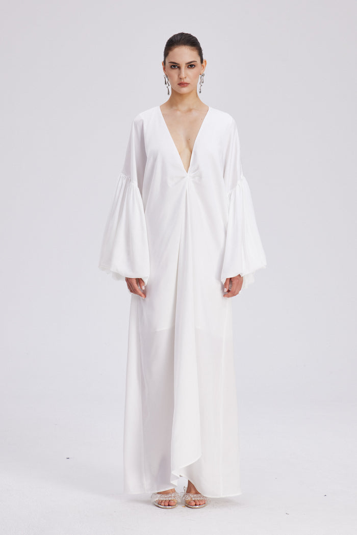 Charlton Plunge Balloon Sleeve Maxi Dress