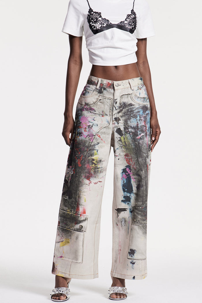 Chisomo Print Graffiti Jeans