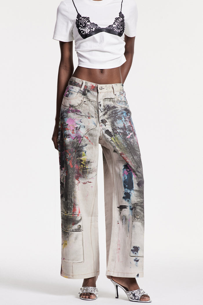 Chisomo Print Graffiti Jeans