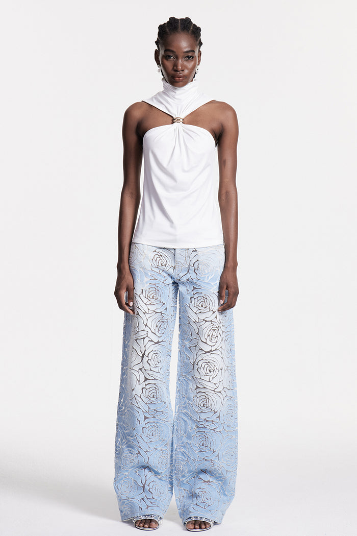 Chlodulf Flower Cutout Jeans
