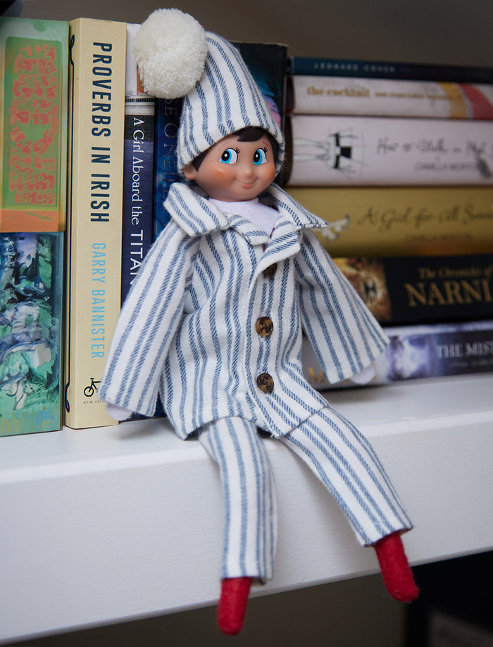 Christmas Elf Pyjama Set - #color_blue-stripe