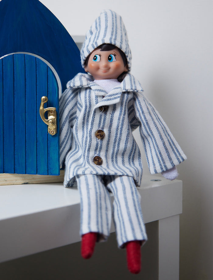 Christmas Elf Pyjama Set - #color_blue-stripe