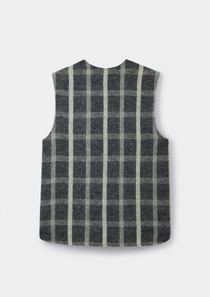 Cloth Co. Black & White Square Wool Gilet, Gilet - SIRPLUS