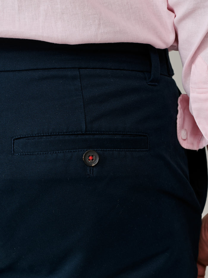 Aubin Navy Coleby Lightweight Cotton Trouser | Cotton Trousers