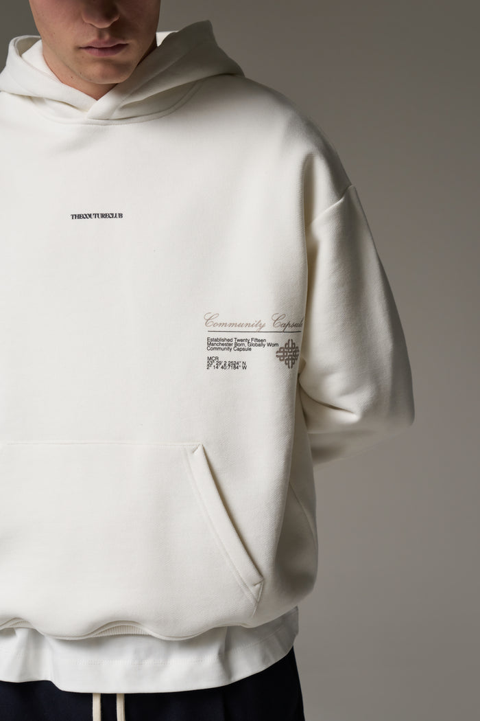 COMMUNITY CAPSULE HOODIE - OFF WHITE