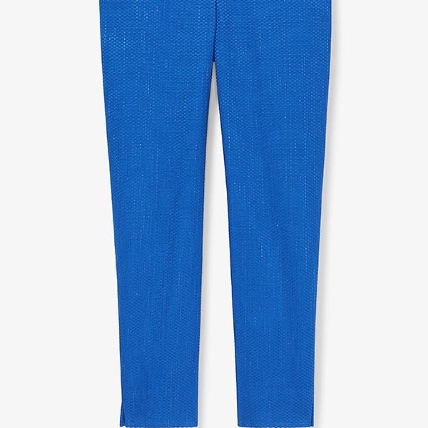 packshot image of the Condesa Pant—Basketweave Jacquard in Azure | Still | Exclude