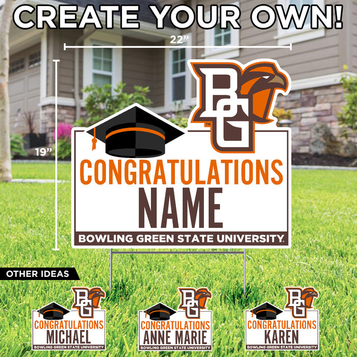 Congratulations in Orange Custom Graduation Yard Sign