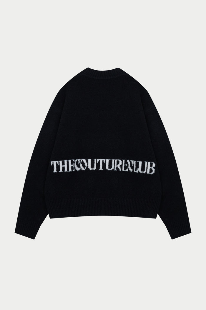 COPYRIGHT BRUSHED KNIT JUMPER - BLACK