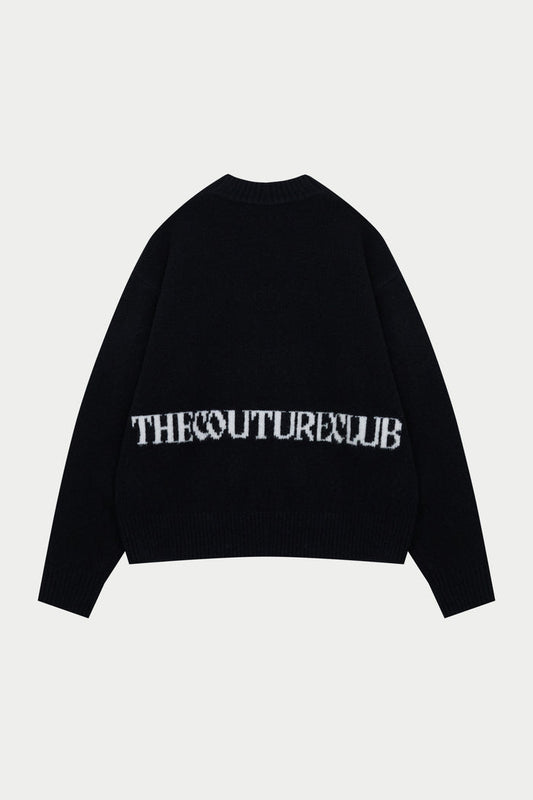 COPYRIGHT BRUSHED KNIT JUMPER - BLACK