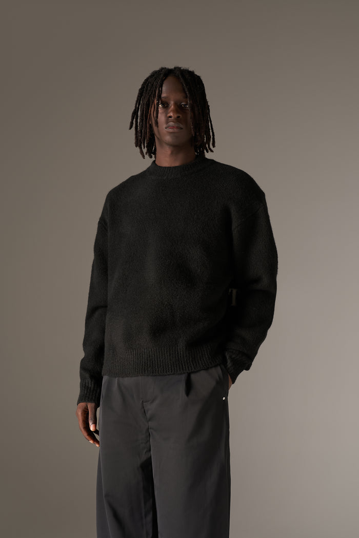 COPYRIGHT BRUSHED KNIT JUMPER - BLACK