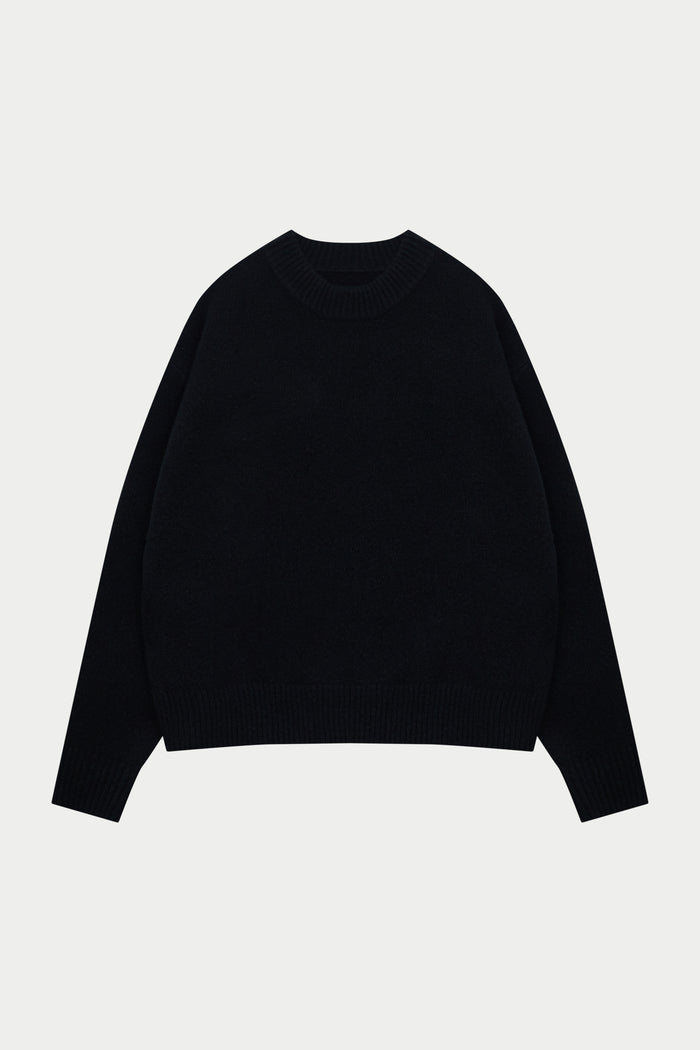 COPYRIGHT BRUSHED KNIT JUMPER - BLACK