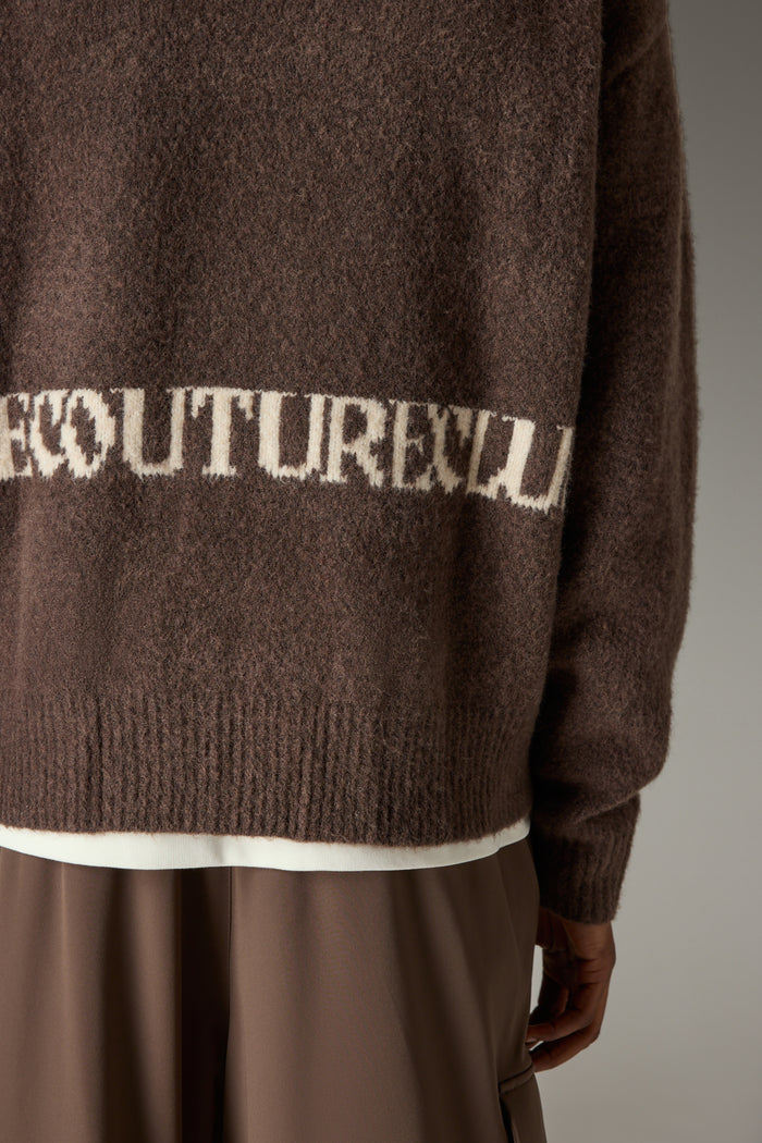 COPYRIGHT BRUSHED KNIT JUMPER - BROWN