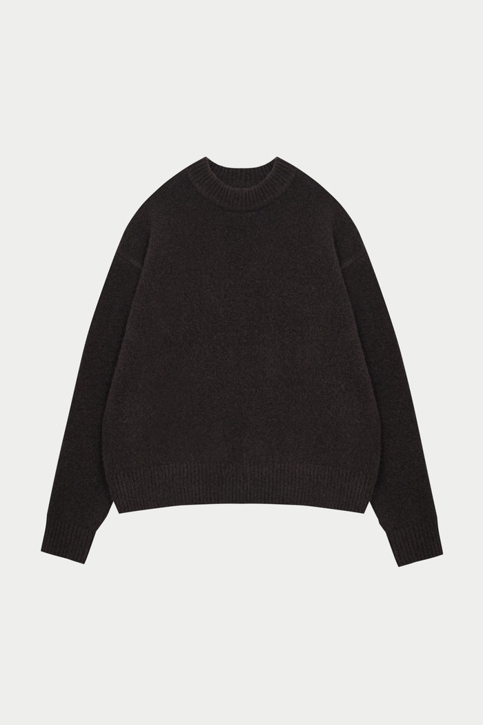 COPYRIGHT BRUSHED KNIT JUMPER - BROWN