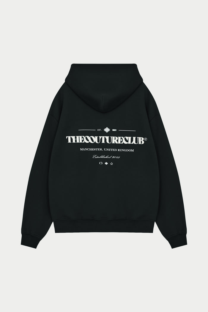 COPYRIGHT MULTI GRAPHIC HOODIE - BLACK