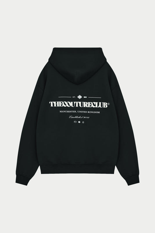 COPYRIGHT MULTI GRAPHIC HOODIE - BLACK
