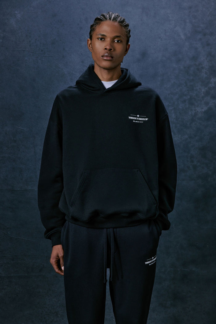 COPYRIGHT MULTI GRAPHIC HOODIE - BLACK