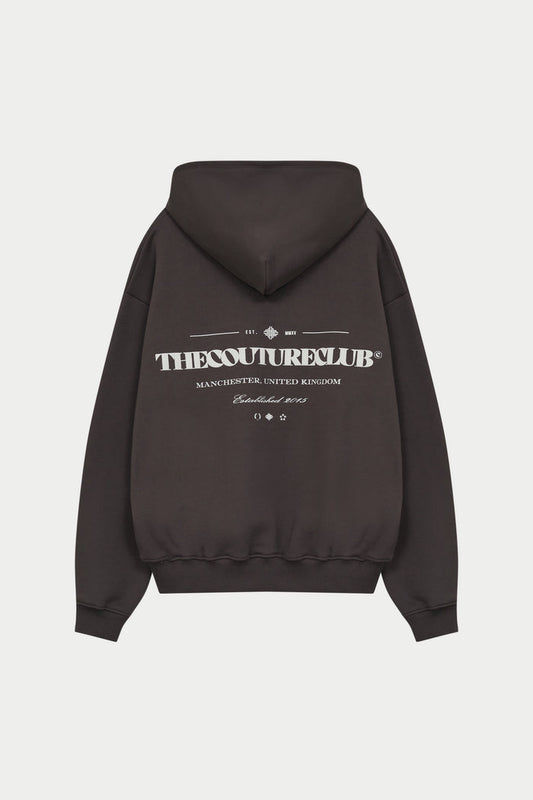 COPYRIGHT MULTI GRAPHIC HOODIE - BROWN