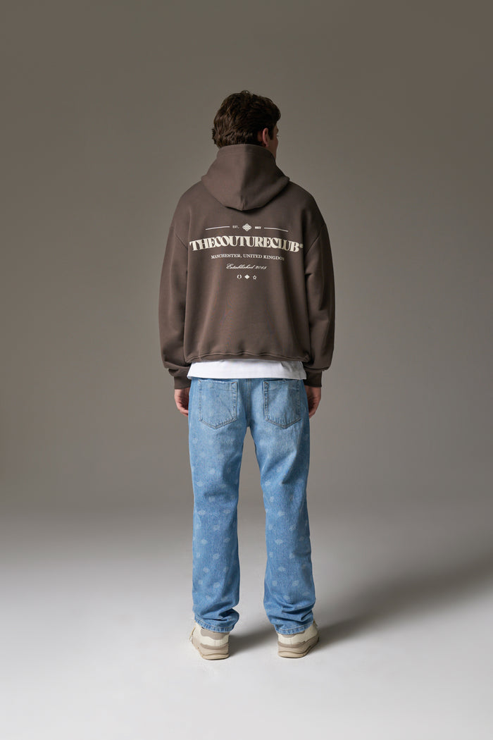 COPYRIGHT MULTI GRAPHIC HOODIE - BROWN