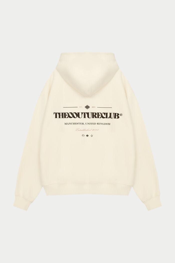 COPYRIGHT MULTI GRAPHIC HOODIE - OFF WHITE