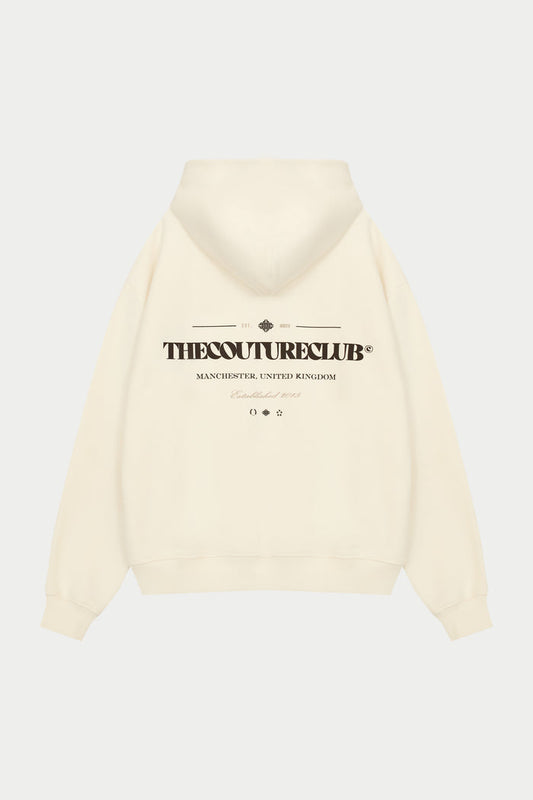 COPYRIGHT MULTI GRAPHIC HOODIE - OFF WHITE