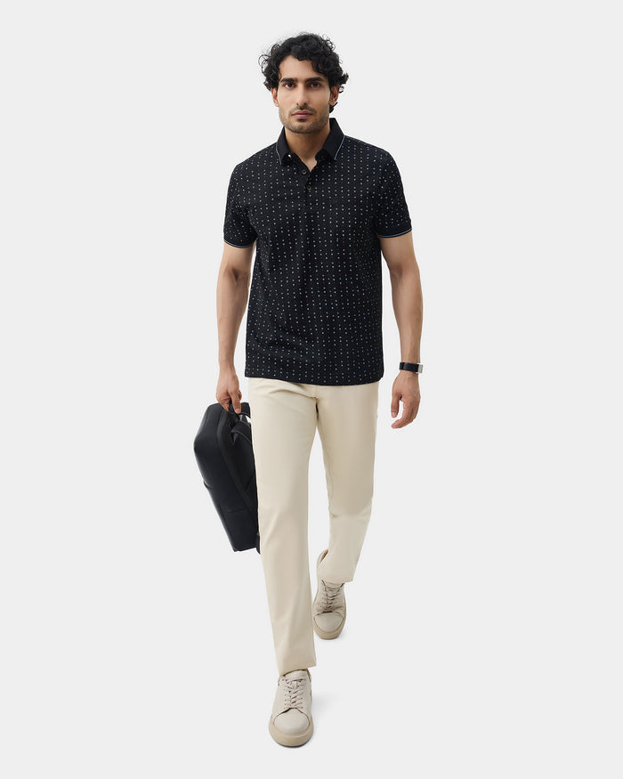 Cream Textured Khakis - Huang
