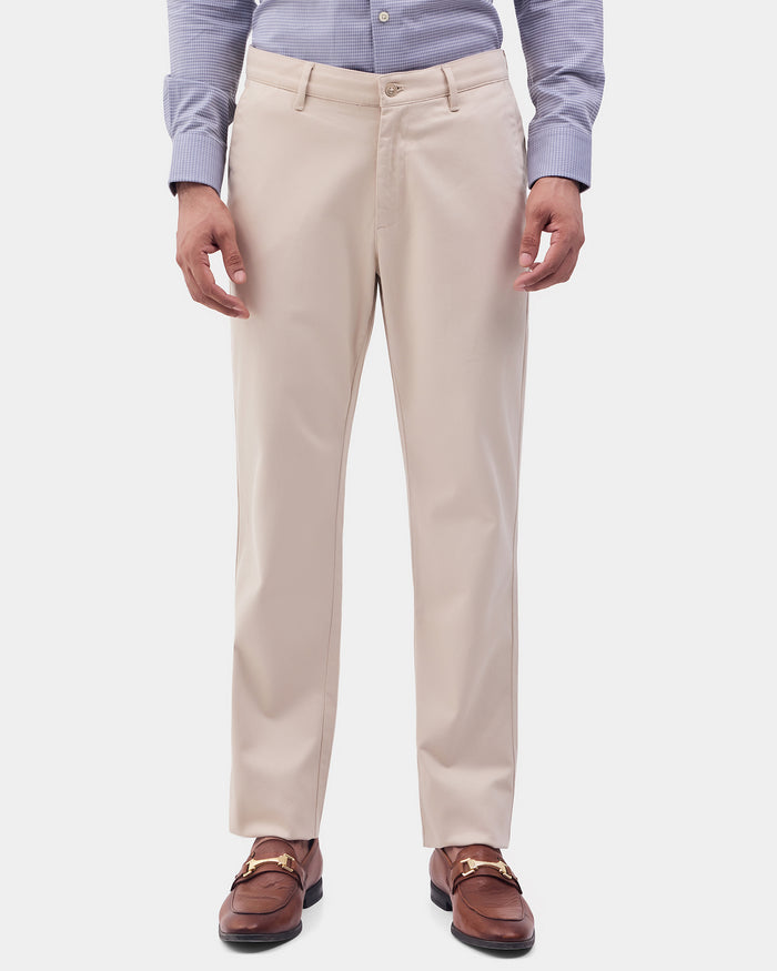 Cream Textured Khakis - Monta