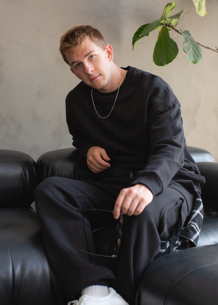 Crewneck with Grosgrain