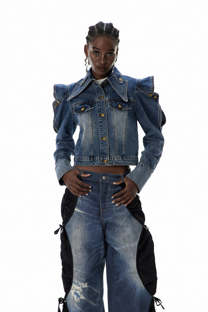 Cthulhu Deconstruct Cutout Denim Jacket