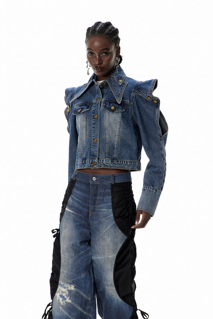 Cthulhu Deconstruct Cutout Denim Jacket