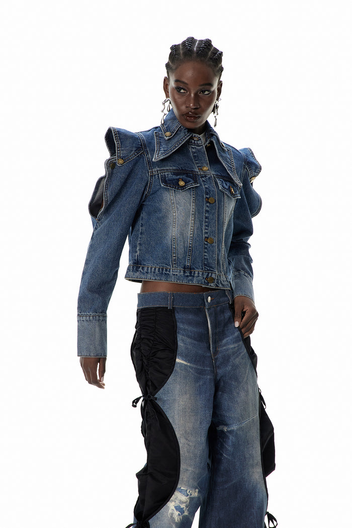 Cthulhu Deconstruct Cutout Denim Jacket