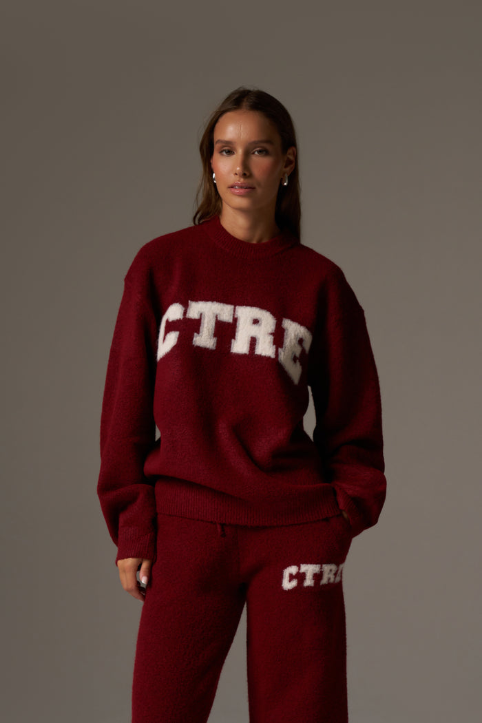 CTRE KNITTED SWEATSHIRT - BURGUNDY