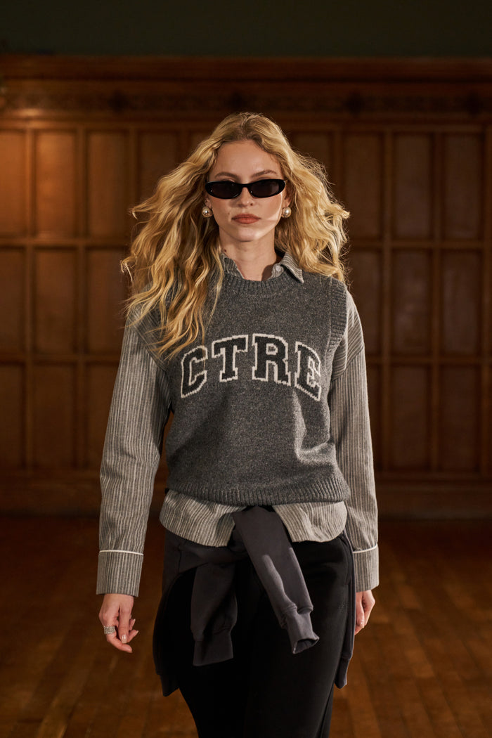 CTRE KNITTED VEST - GREY