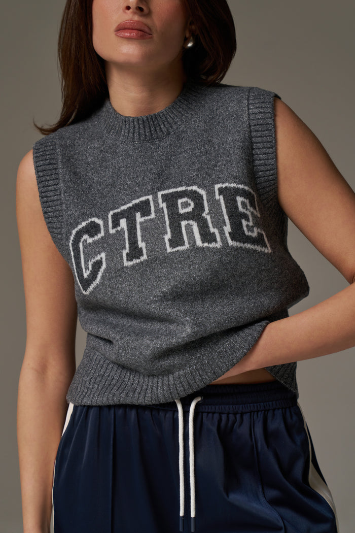 CTRE KNITTED VEST - GREY