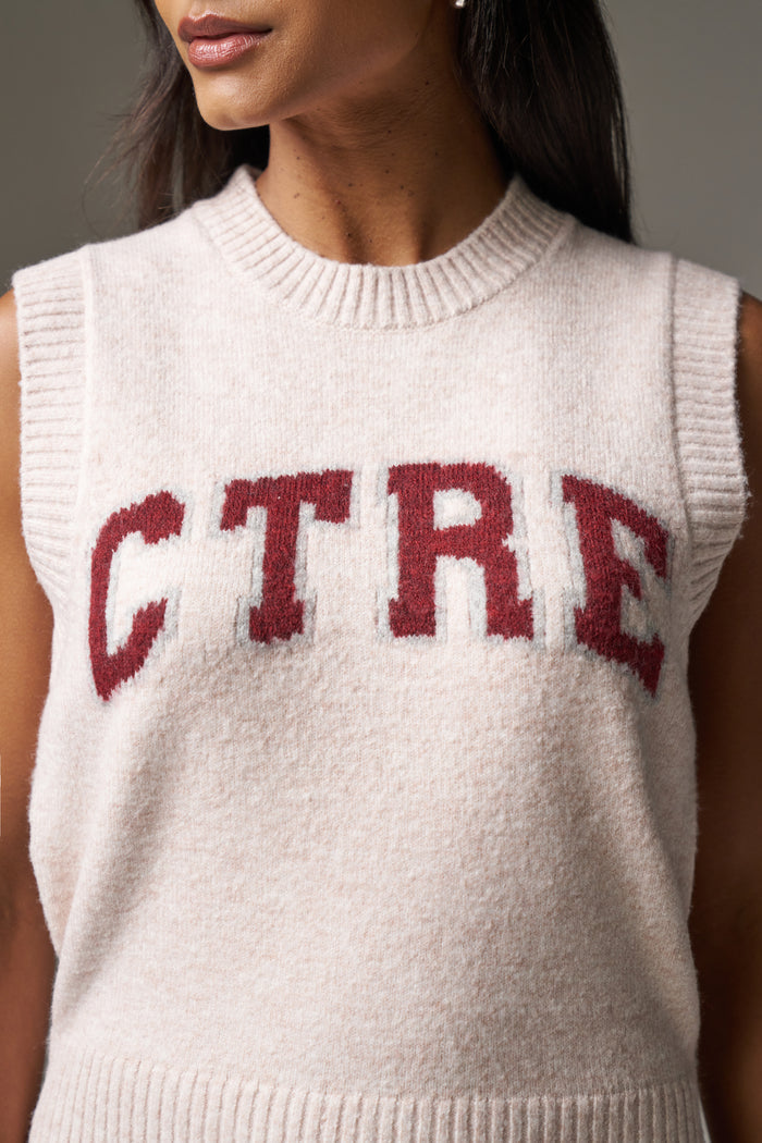 CTRE KNITTED VEST - PINK