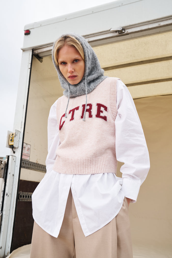 CTRE KNITTED VEST - PINK