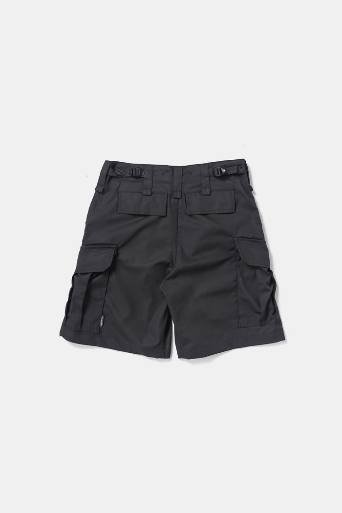 Custom Wide Cargo Shorts / Black
