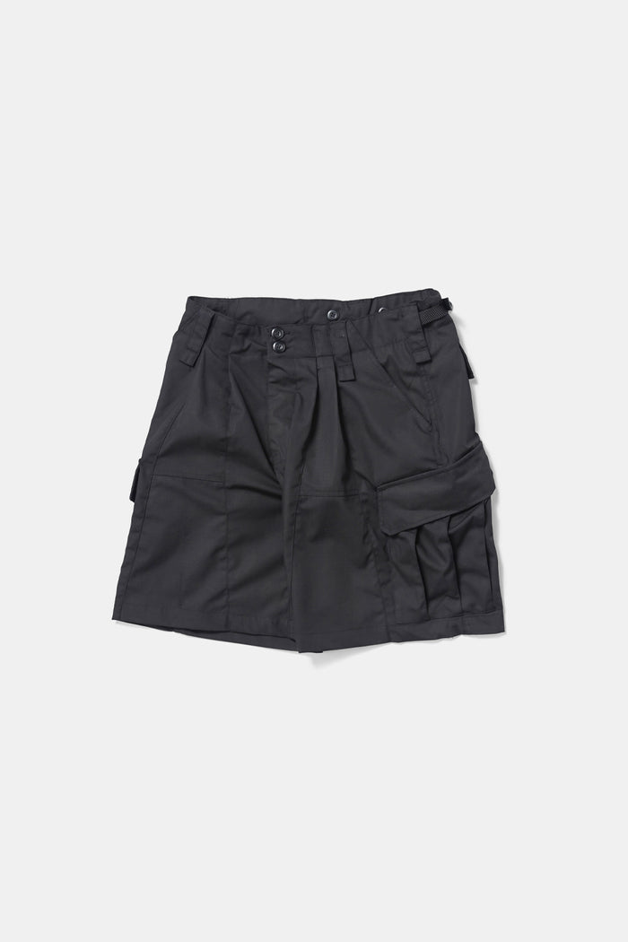 Custom Wide Cargo Shorts / Black